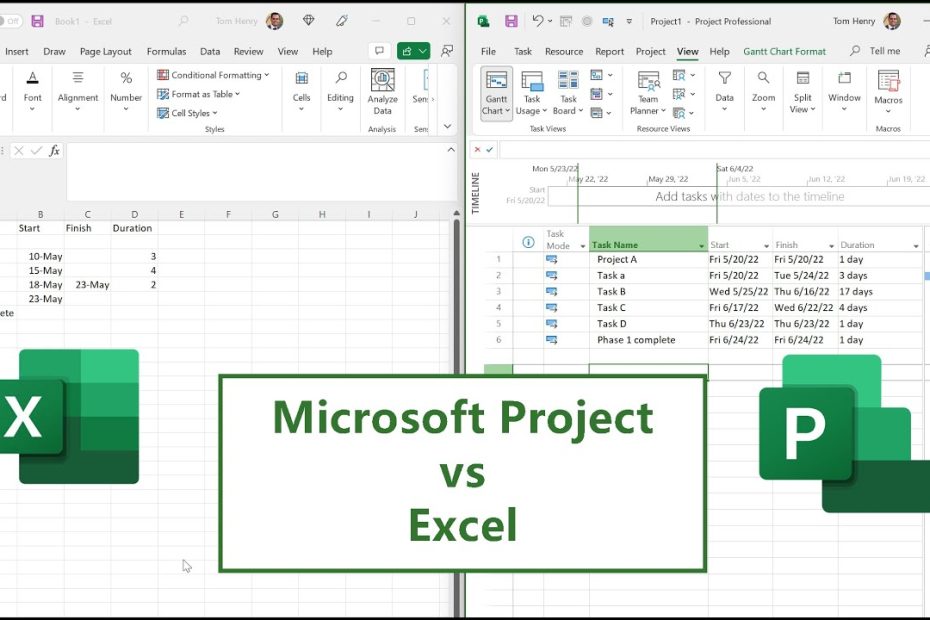 When To Use Microsoft Project Vs Excel - Youtube